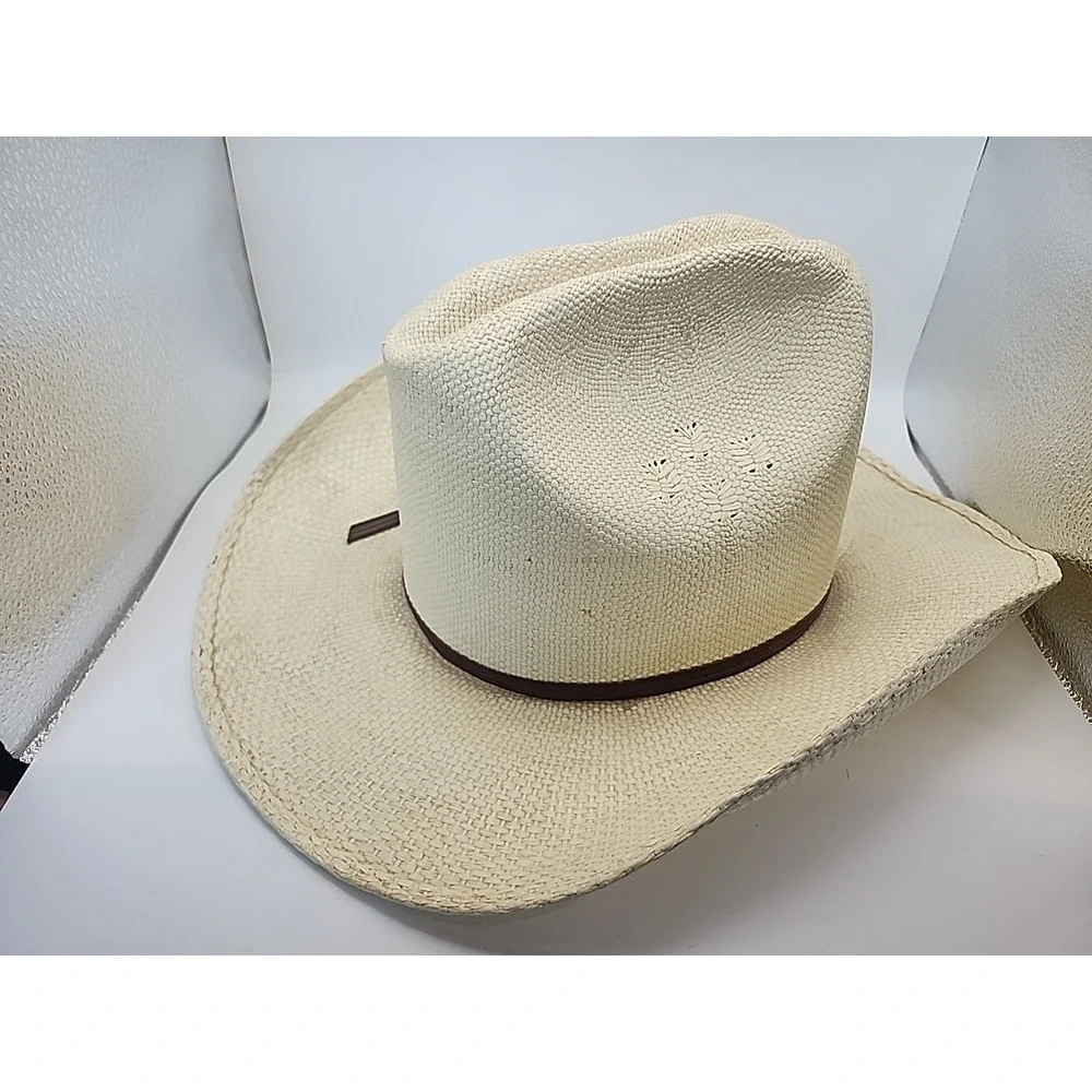 MEN'S EDDY BROS. CALIFORNIA‎ STRAW COWBOY HAT SIZE 7 & 1/4